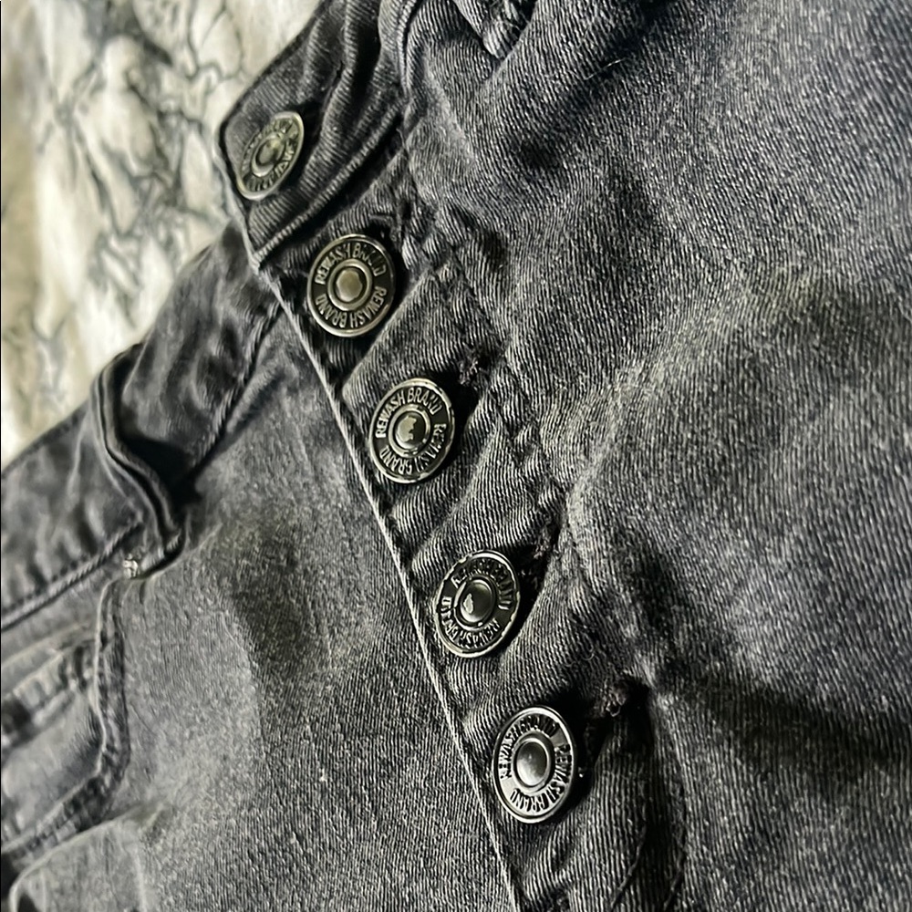 Rewash Black Distressed Jean Shorts High-Waisted - Picture 5 of 6